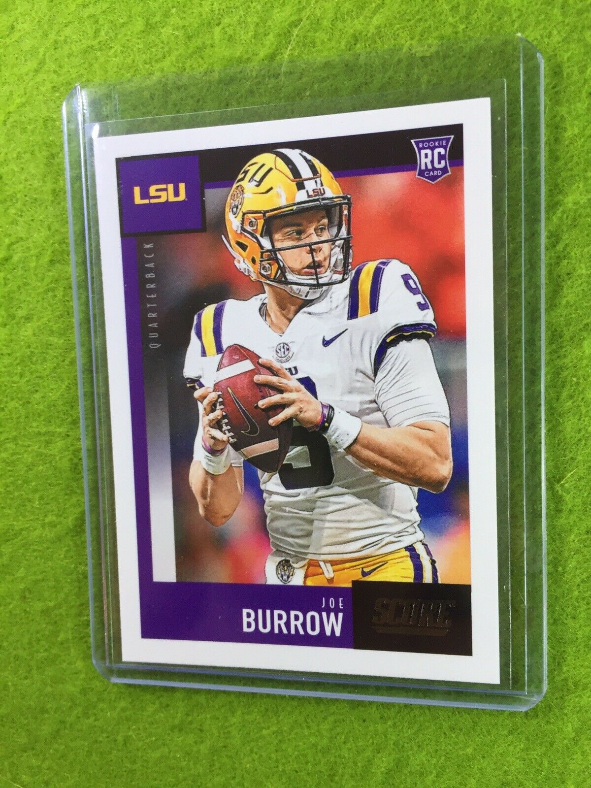 JOE BURROW ROOKIE CARD JERSEY #9 LSU TIGERS 2020 Panini Score CINCINNATI BENGALS