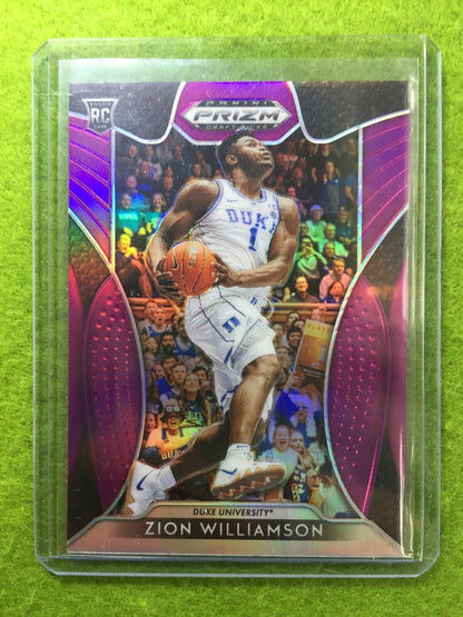 ZION WILLIAMSON PURPLE PRIZM ROOKIE CARD JERSEY#1 DUKE RC 2019 Prizm DP PELICANS