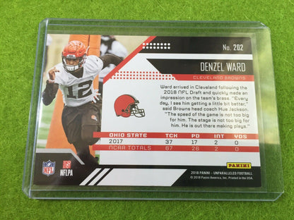 DENZEL WARD ROOKIE CARD JERSEY #12 PRIZM *RC* CLEVELAND BROWNS 2018 Unparalleled