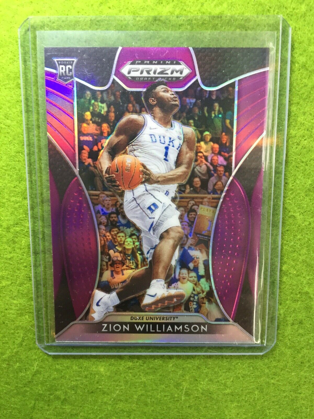 ZION WILLIAMSON PURPLE PRIZM ROOKIE CARD JERSEY#1 DUKE RC 2019 Prizm DP PELICANS