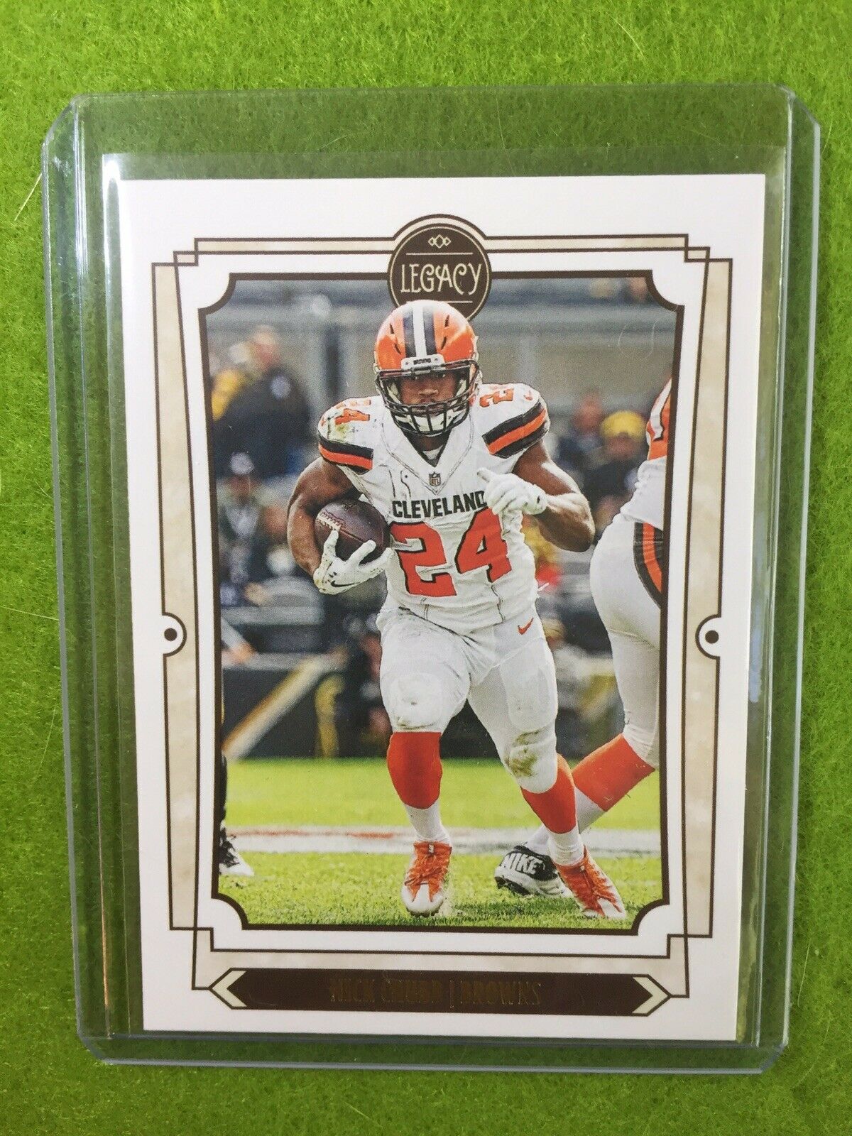 NICK CHUBB NEW CARD Baker Mayfield 's RB CLEVELAND BROWNS 2019 Panini Legacy #25