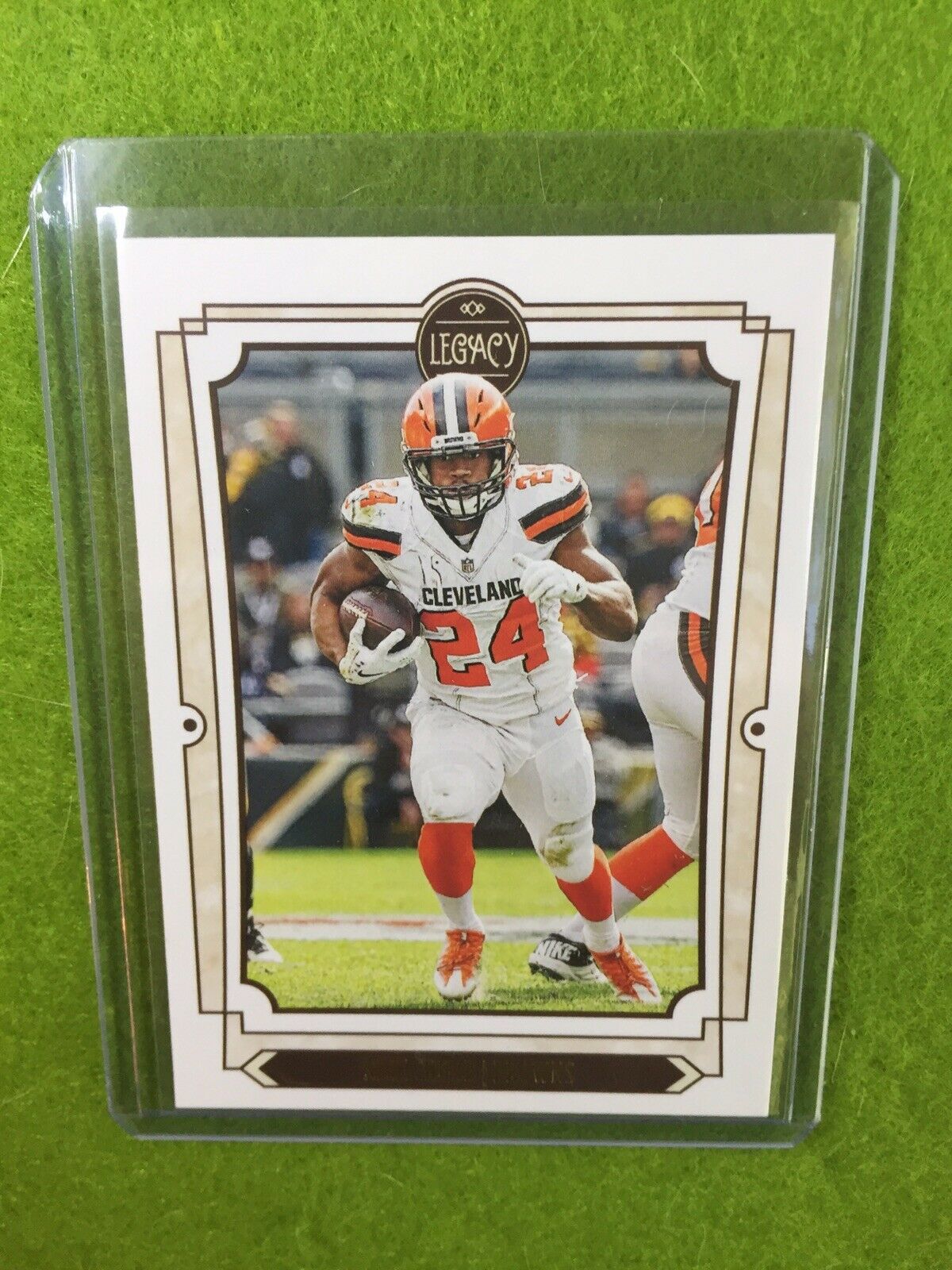 NICK CHUBB NEW CARD Baker Mayfield 's RB CLEVELAND BROWNS 2019 Panini Legacy #25