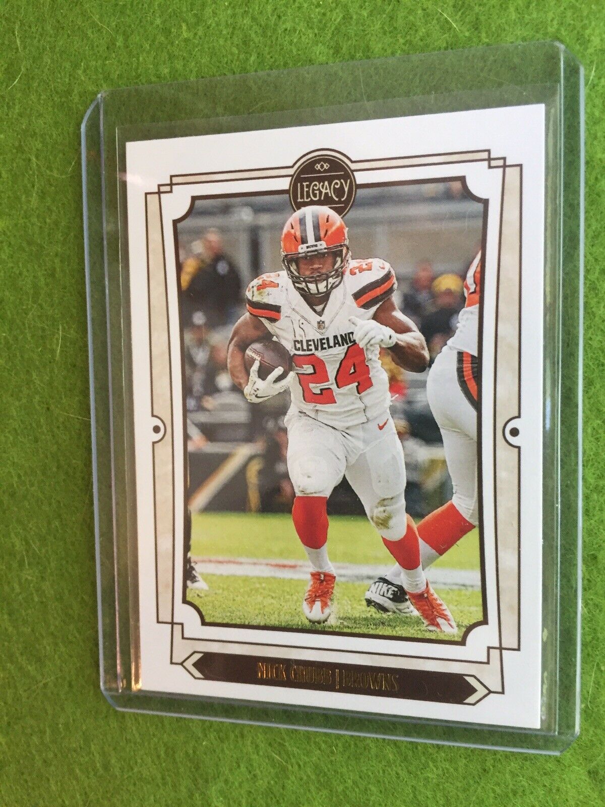 NICK CHUBB NEW CARD Baker Mayfield 's RB CLEVELAND BROWNS 2019 Panini Legacy #25