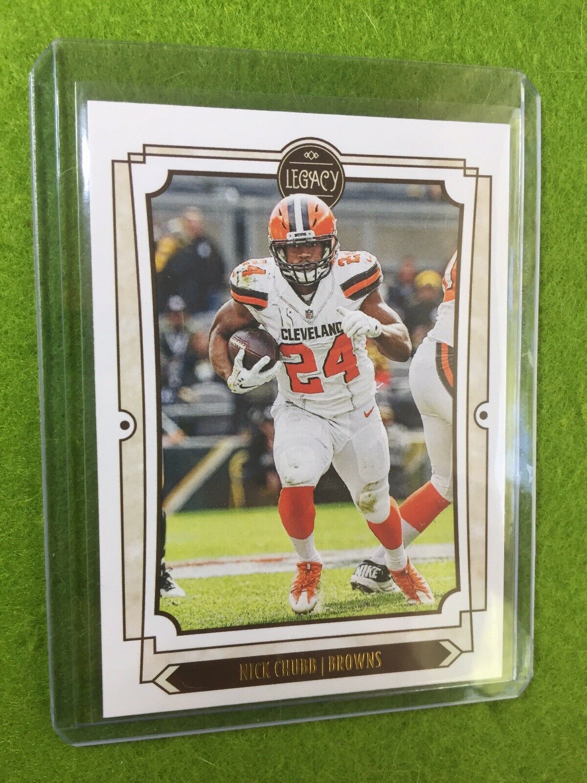 NICK CHUBB NEW CARD Baker Mayfield 's RB CLEVELAND BROWNS 2019 Panini Legacy #25