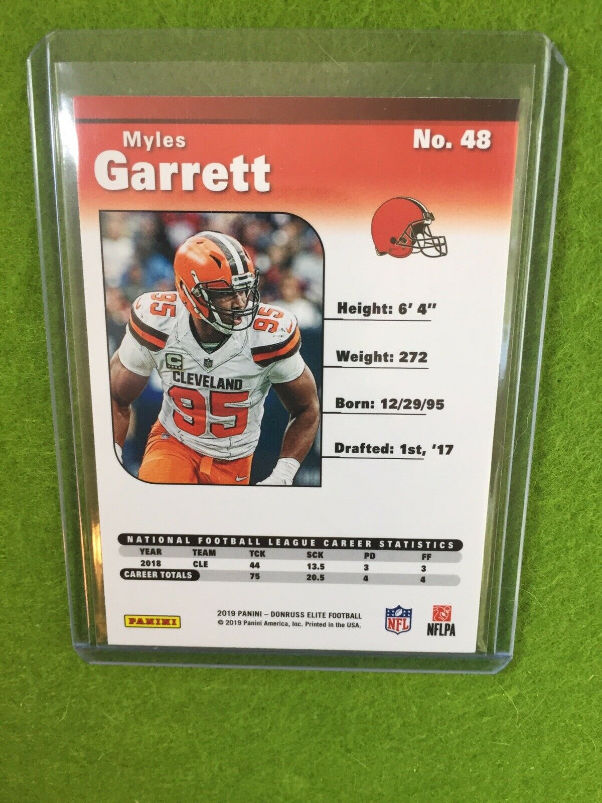 MYLES GARRETT JERSEY #95 BROWNS Baker Mayfield 's DE BROWNS 2019 Elite SP *1999*