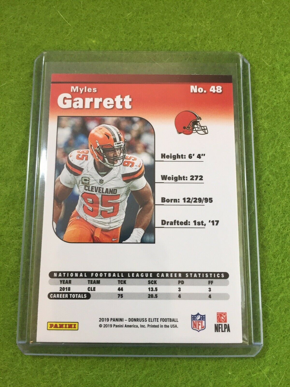 MYLES GARRETT JERSEY #95 BROWNS Baker Mayfield 's DE BROWNS 2019 Elite SP *1999*