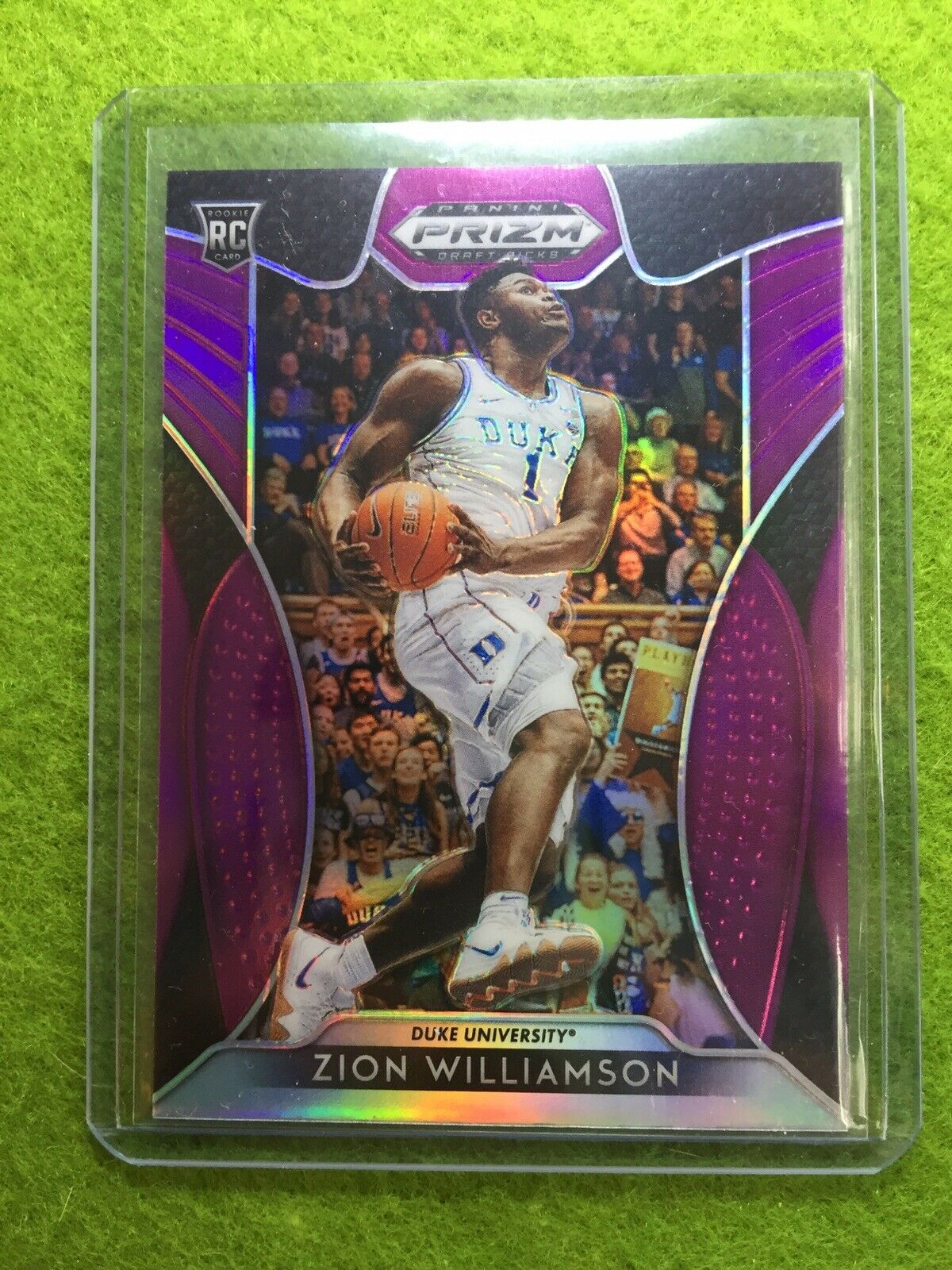 ZION WILLIAMSON PURPLE PRIZM ROOKIE CARD JERSEY#1 DUKE RC 2019 Prizm DP PELICANS