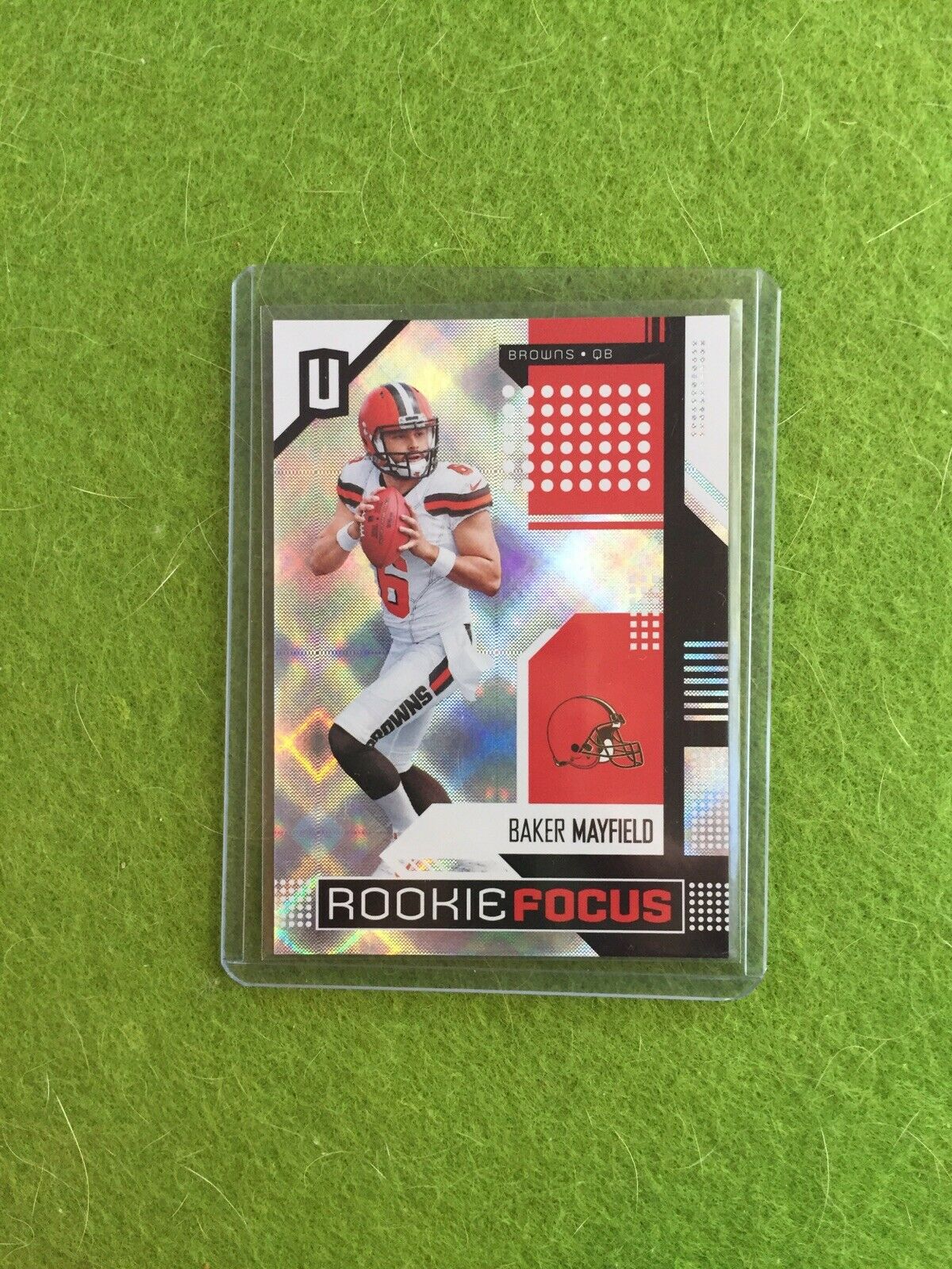 BAKER MAYFIELD ROOKIE PRIZM CARD RC REFRACTOR Holo 2018 Panini UNPARALLELED RFBM