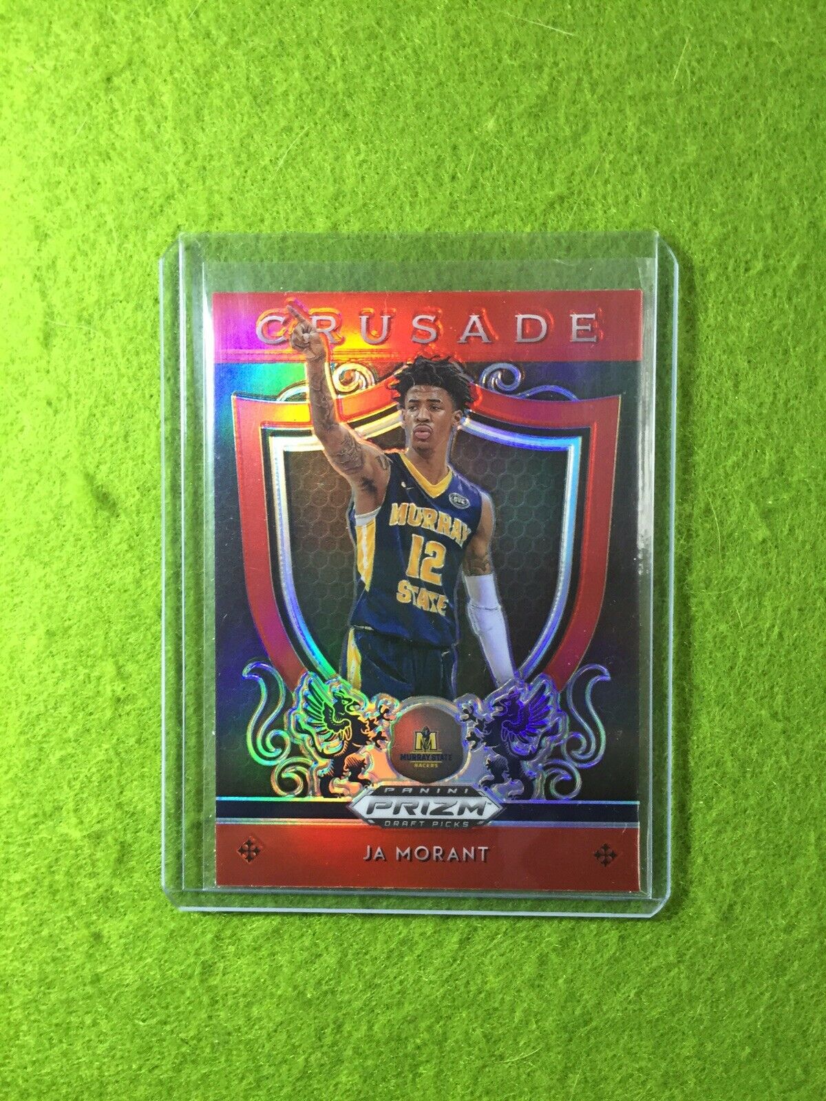 JA MORANT PRIZM ROOKIE CARD JERSEY #12 MS RC GRIZZLIES 2019 Prizm CRUSADE RED SP