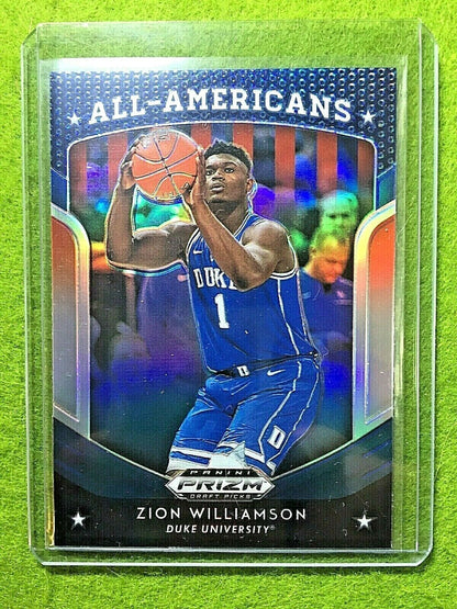 ZION WILLIAMSON PRIZM ROOKIE CARD JERSEY #1 DUKE BLUE REFRACTOR RC 2019 PELICANS