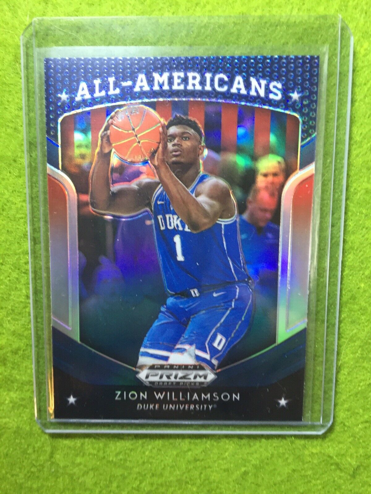 ZION WILLIAMSON PRIZM ROOKIE CARD JERSEY #1 DUKE BLUE REFRACTOR RC 2019 PELICANS