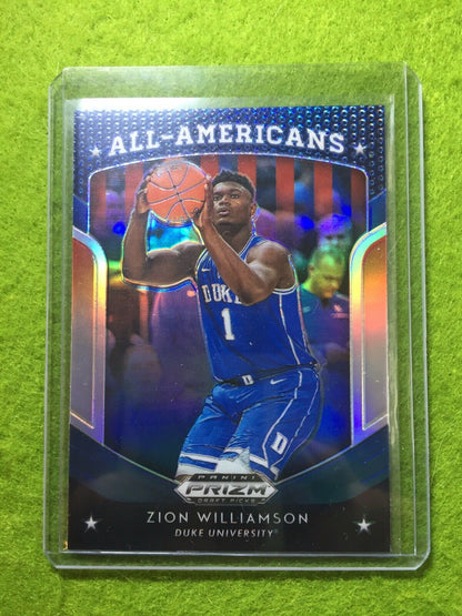 ZION WILLIAMSON PRIZM ROOKIE CARD JERSEY #1 DUKE BLUE REFRACTOR RC 2019 PELICANS