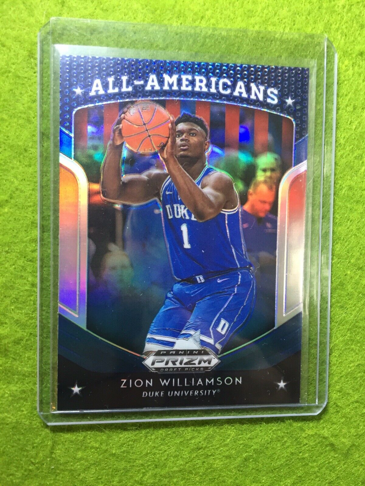 ZION WILLIAMSON PRIZM ROOKIE CARD JERSEY #1 DUKE BLUE REFRACTOR RC 2019 PELICANS