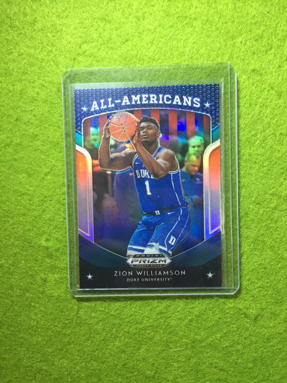 ZION WILLIAMSON PRIZM ROOKIE CARD JERSEY #1 DUKE BLUE REFRACTOR RC 2019 PELICANS