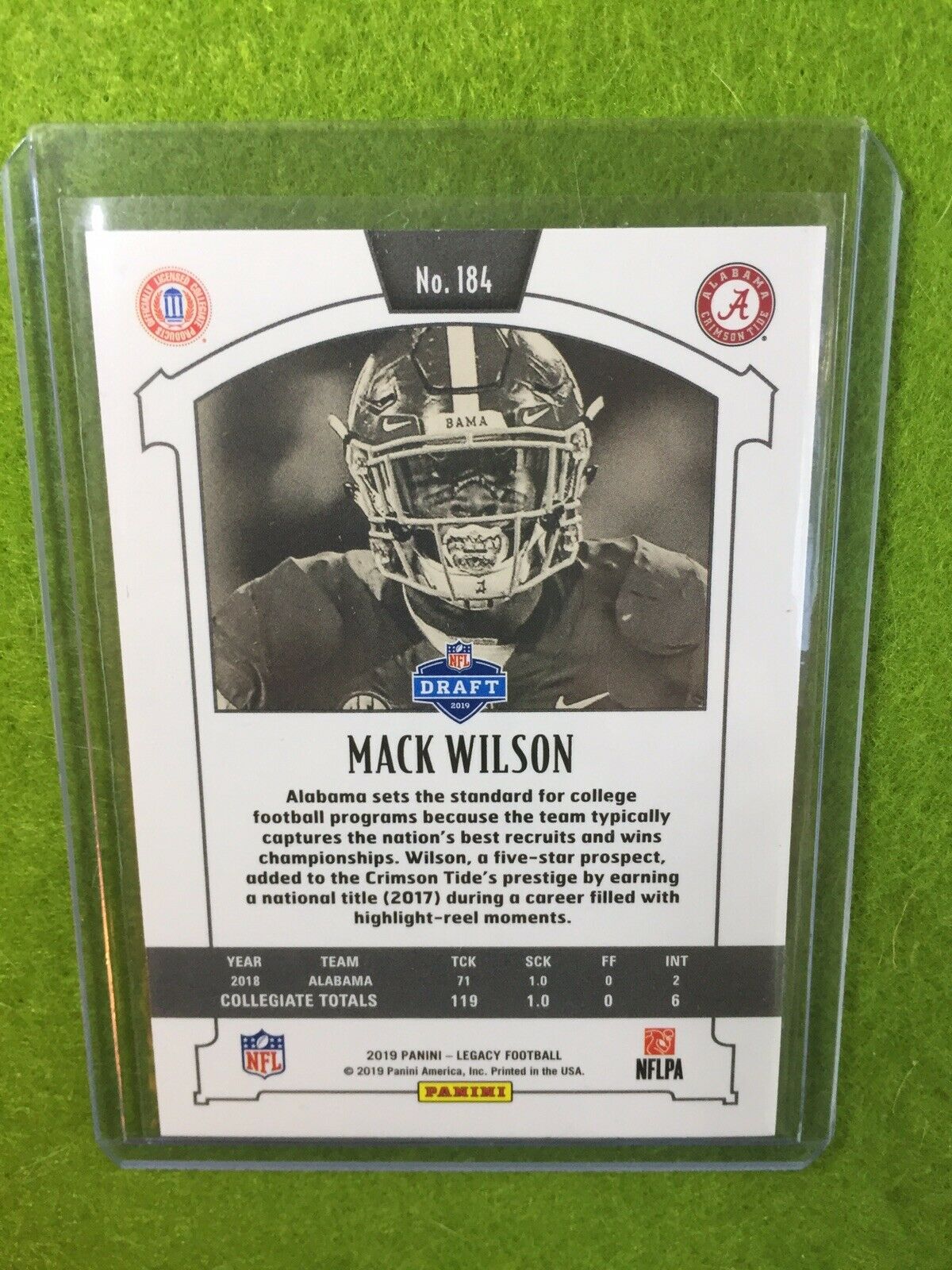 MACK WILSON ROOKIE CARD Baker Mayfield 's LB BROWNS RC 2019 Legacy #184 ALABAMA