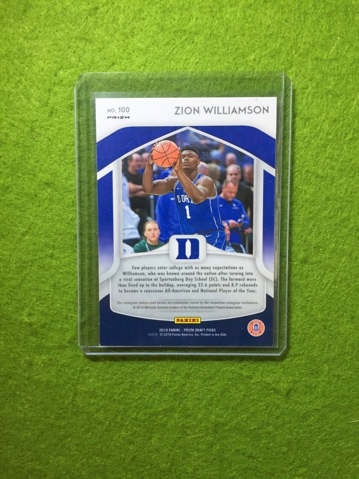 ZION WILLIAMSON PRIZM ROOKIE CARD JERSEY #1 DUKE BLUE REFRACTOR RC 2019 PELICANS