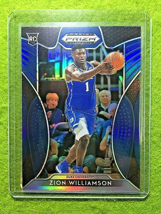 ZION WILLIAMSON ROOKIE CARD PRIZM PANINI RC PELICANS 2019 DUKE JERSEY #1 BLUE SP