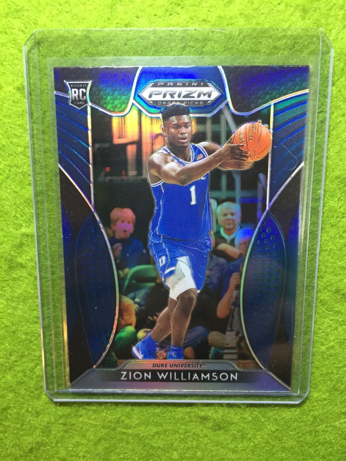 ZION WILLIAMSON ROOKIE CARD PRIZM PANINI RC PELICANS 2019 DUKE JERSEY #1 BLUE SP