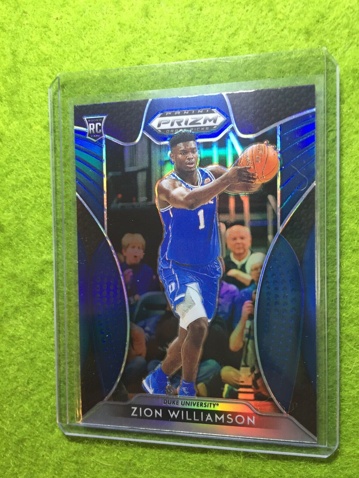 ZION WILLIAMSON ROOKIE CARD PRIZM PANINI RC PELICANS 2019 DUKE JERSEY #1 BLUE SP