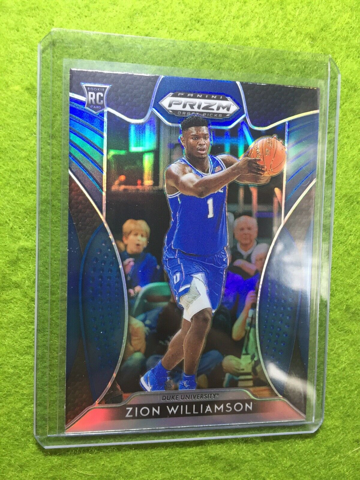 ZION WILLIAMSON ROOKIE CARD PRIZM PANINI RC PELICANS 2019 DUKE JERSEY #1 BLUE SP