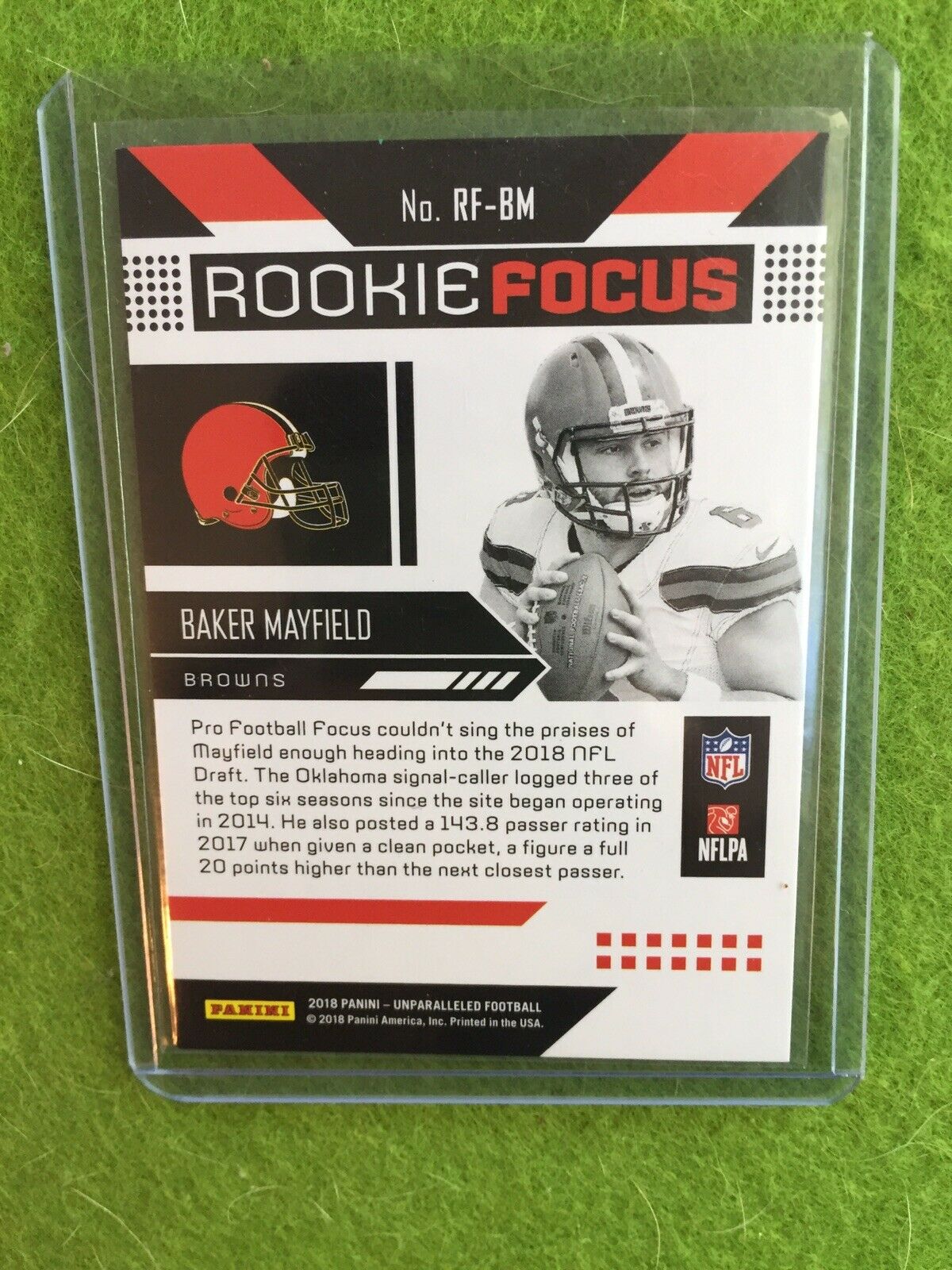 BAKER MAYFIELD ROOKIE PRIZM CARD RC REFRACTOR Holo 2018 Panini UNPARALLELED RFBM