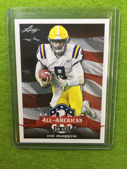 JOE BURROW ROOKIE CARD JERSEY#9 LSU RC 2020 Leaf Football All American SP INSERT