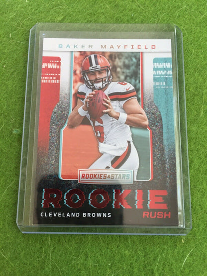 BAKER MAYFIELD ROOKIE RUSH Red Foil RC* Browns 2018 Panini ROOKIES & STARS #RR-1