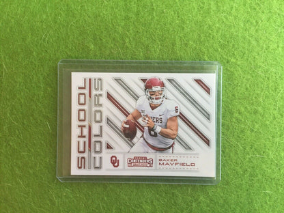 BAKER MAYFIELD ROOKIE CARD OKLAHOMA School Colors 2018 Contenders DraftPicks #16