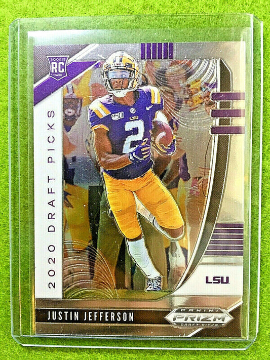 JUSTIN JEFFERSON PRIZM ROOKIE CARD JERSEY #2 LSU RC 2020 Panini Prizm DraftPicks