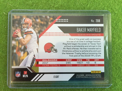 BAKER MAYFIELD ROOKIE CARD PRIZM REFRACTOR 2018 Panini UNPARALLELED Flight RC SP