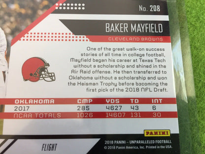 BAKER MAYFIELD ROOKIE CARD PRIZM REFRACTOR 2018 Panini UNPARALLELED Flight RC SP