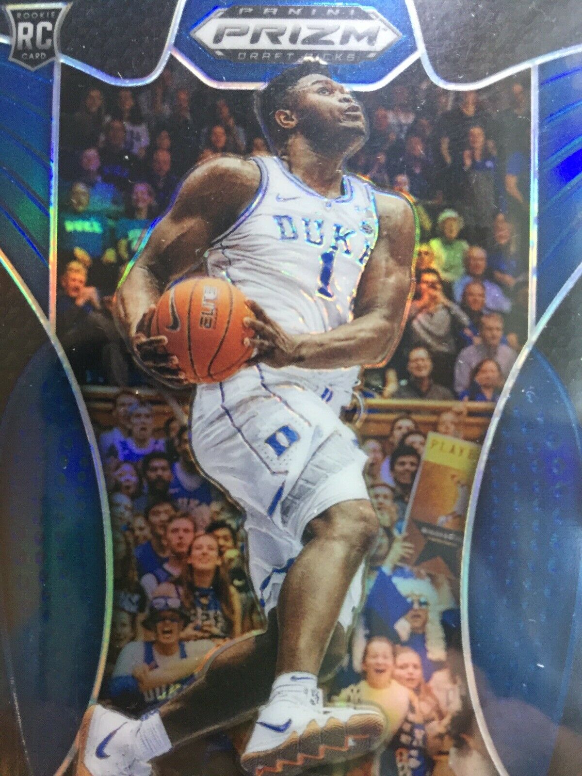 ZION WILLIAMSON PRIZM ROOKIE CARD JERSEY #1 DUKE BLUE REFRACTOR 2019 Prizm Blue