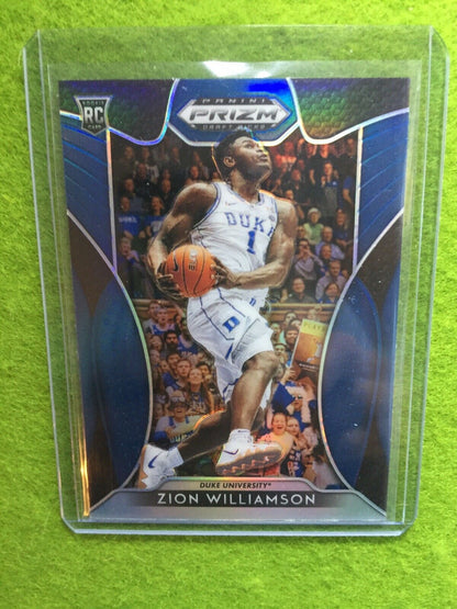 ZION WILLIAMSON PRIZM ROOKIE CARD JERSEY #1 DUKE BLUE REFRACTOR 2019 Prizm Blue