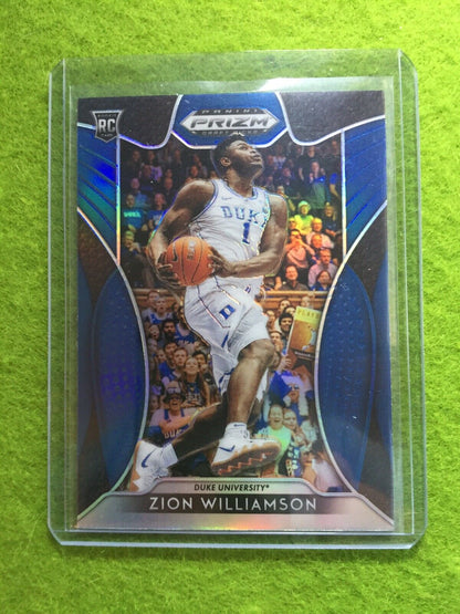 ZION WILLIAMSON PRIZM ROOKIE CARD JERSEY #1 DUKE BLUE REFRACTOR 2019 Prizm Blue