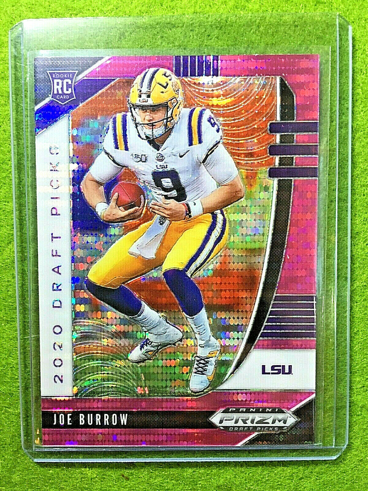 JOE BURROW PINK PULSAR PRIZM ROOKIE CARD JERSEY #9 LSU RC 2020 Prizm DP BENGALS