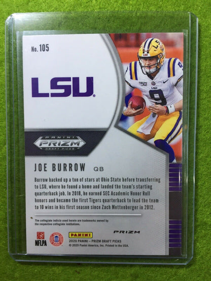 JOE BURROW PINK PULSAR PRIZM ROOKIE CARD JERSEY #9 LSU RC 2020 Prizm DP BENGALS