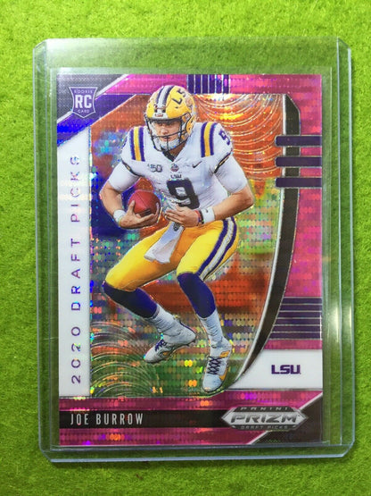 JOE BURROW PINK PULSAR PRIZM ROOKIE CARD JERSEY #9 LSU RC 2020 Prizm DP BENGALS