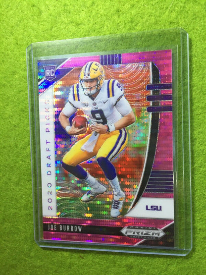 JOE BURROW PINK PULSAR PRIZM ROOKIE CARD JERSEY #9 LSU RC 2020 Prizm DP BENGALS