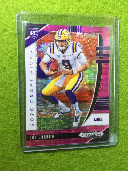 JOE BURROW PINK PULSAR PRIZM ROOKIE CARD JERSEY #9 LSU RC 2020 Prizm DP BENGALS