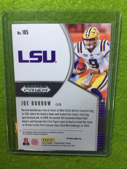 JOE BURROW PINK PULSAR PRIZM ROOKIE CARD JERSEY #9 LSU RC 2020 Prizm DP BENGALS