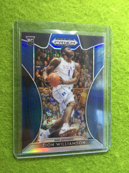 ZION WILLIAMSON PRIZM ROOKIE CARD JERSEY #1 DUKE BLUE REFRACTOR 2019 Prizm Blue