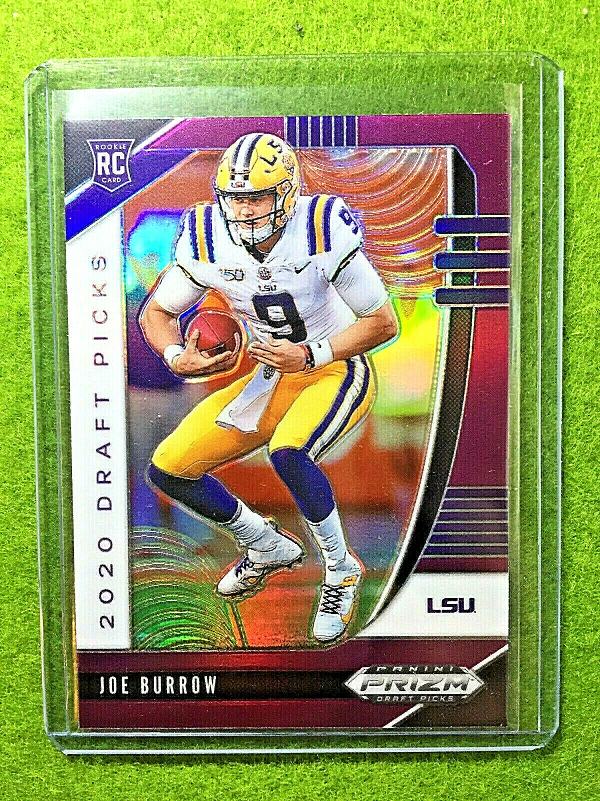 JOE BURROW PURPLE PRIZM ROOKIE CARD JERSEY #9 LSU RC 2020 Prizm DP BENGALS #1 rc