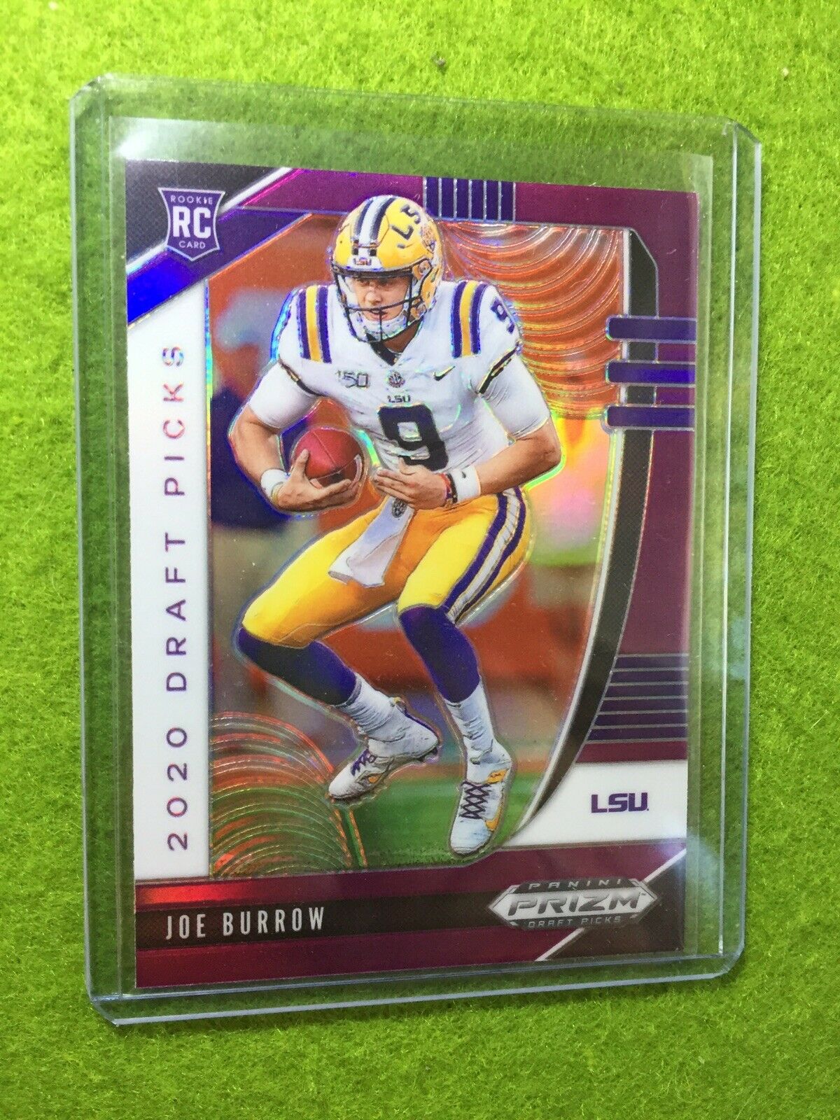 JOE BURROW PURPLE PRIZM ROOKIE CARD JERSEY #9 LSU RC 2020 Prizm DP BENGALS #1 rc