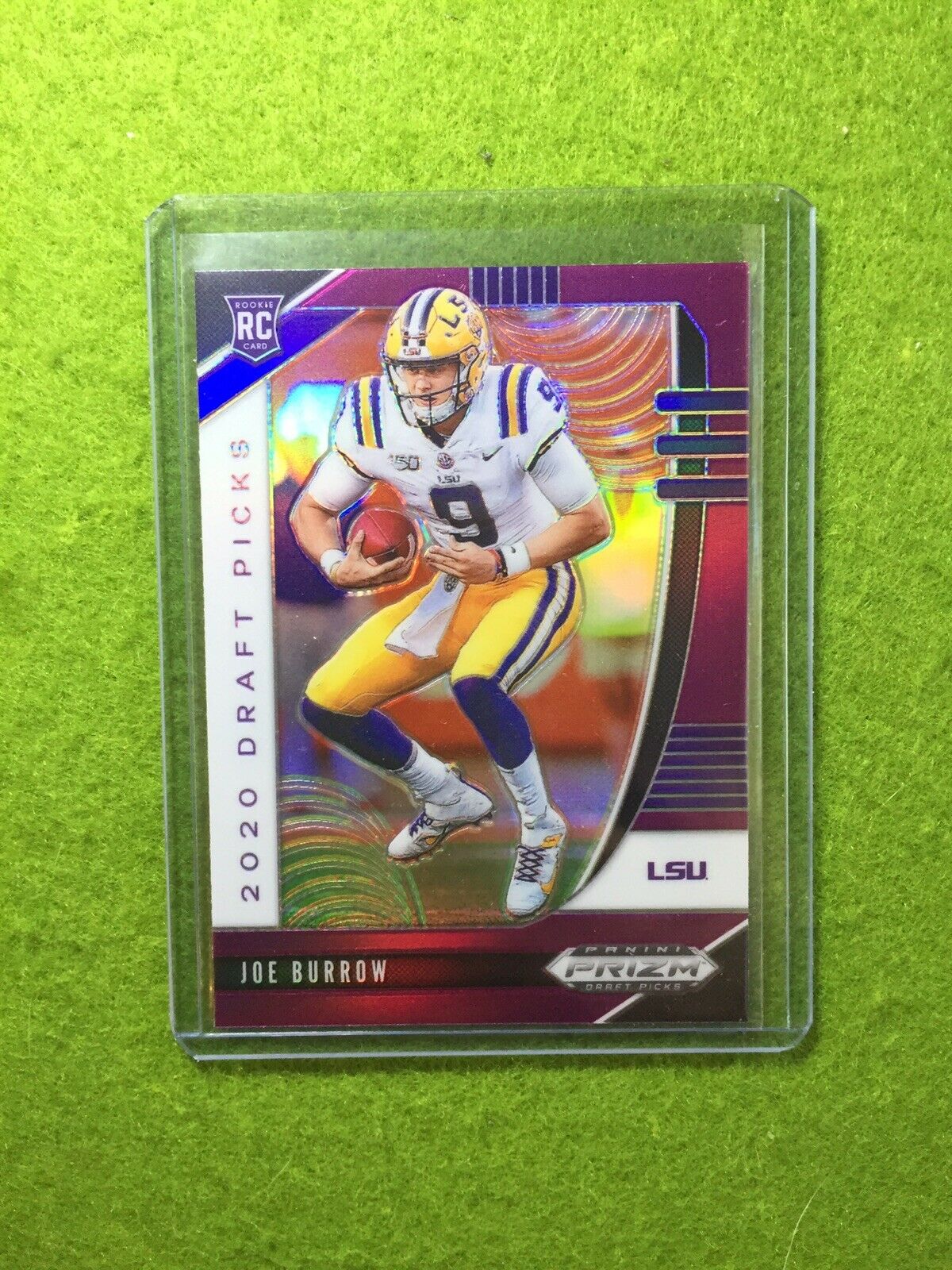 JOE BURROW PURPLE PRIZM ROOKIE CARD JERSEY #9 LSU RC 2020 Prizm DP BENGALS #1 rc