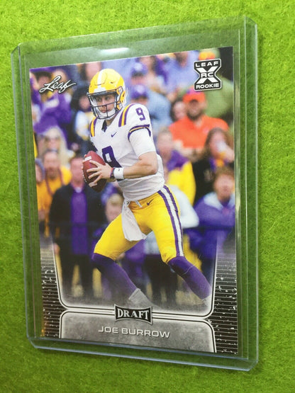 JOE BURROW ROOKIE CARD JERSEY #9 LSU RC 2020 Leaf Football CINCINNATI BENGALS rc