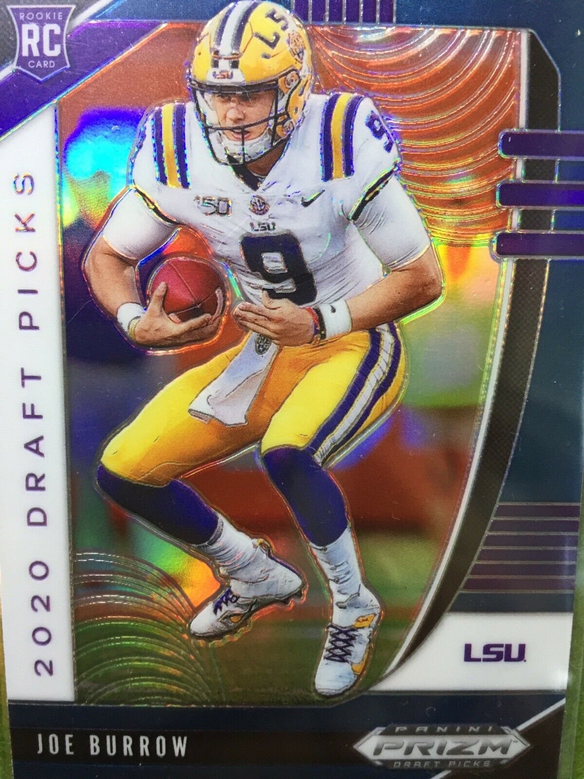 JOE BURROW BLUE PRIZM ROOKIE CARD JERSEY #9 LSU BENGALS RC 2020 Panini Prizm SP