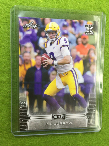 JOE BURROW ROOKIE CARD JERSEY #9 LSU RC 2020 Leaf Football CINCINNATI BENGALS rc