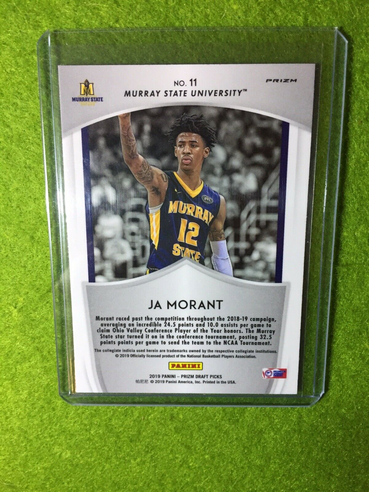 JA MORANT RC PRIZM ROOKIE CARD JERSEY #12 MS SP GRIZZLIES 2019 Prizm PINK PULSAR