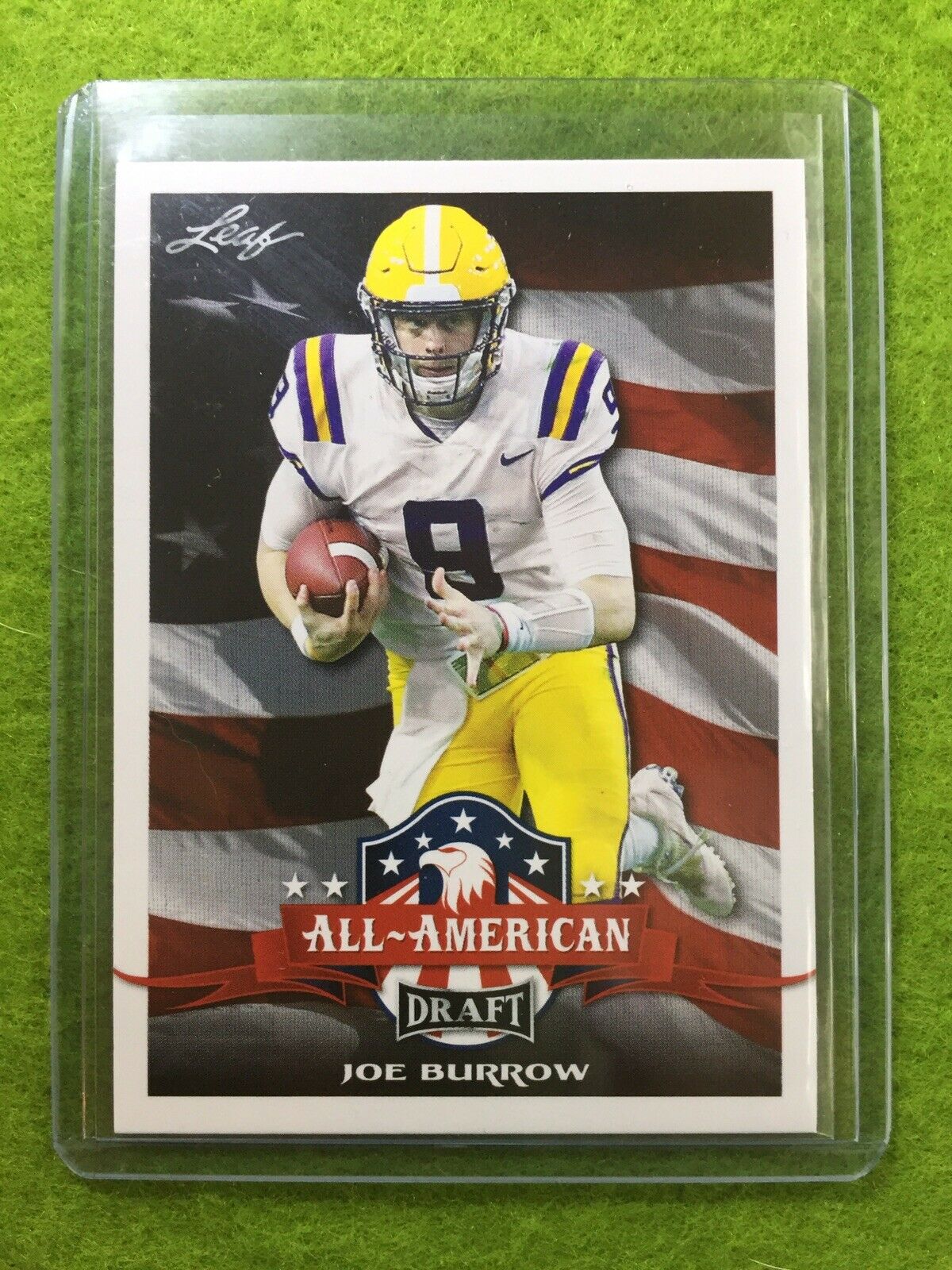 JOE BURROW ROOKIE CARD JERSEY#9 LSU RC 2020 Leaf Football All American SP INSERT