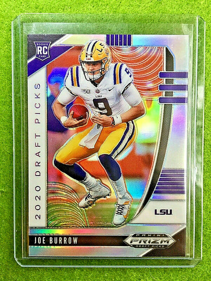 JOE BURROW SILVER PRIZM ROOKIE CARD JERSEY #9 LSU RC 2020 Prizm DP BENGALS #1 rc